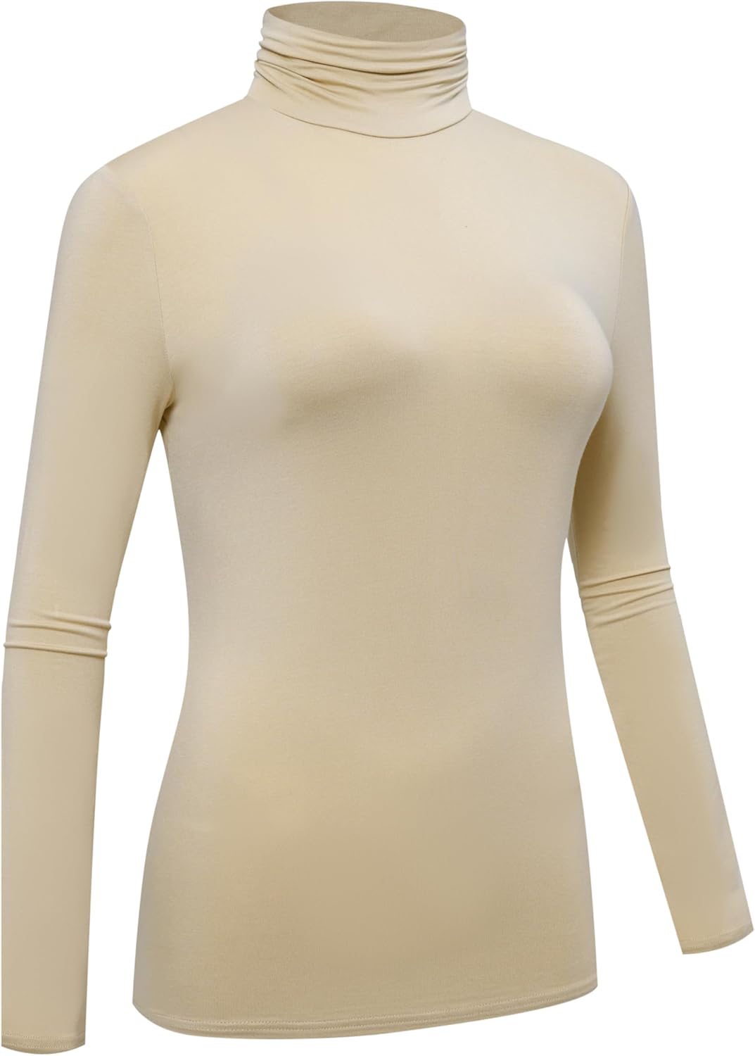 OThread & Co. Women's Long Sleeve Turtleneck T-Shirt Basic Stretch Layer Comfy High Neck Top - Image 3