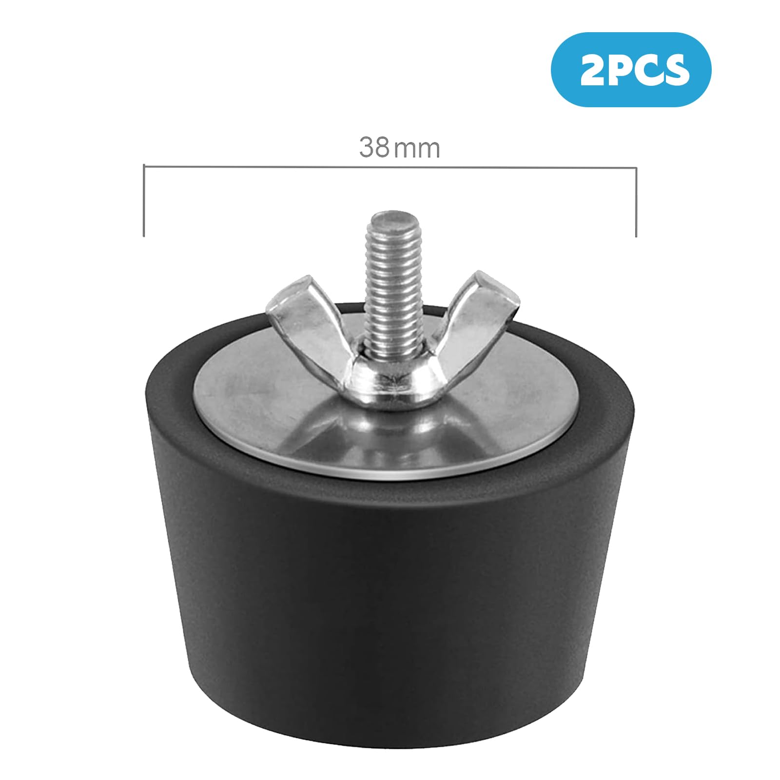 2 Bouchons D'Hivernage Piscine 32-38mm | Caoutchouc Avec Écrou Acier Inox | Protection Hiver