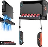 ivoler Wall Mount for Nintendo Switch 2 2025 Model, Metal Wall Mount Kit Shelf Accessories with 12 Game Card Holders and 2 Joy Con Brackets, Safely Store Switch 2 Near or Behind TV, Black - 1