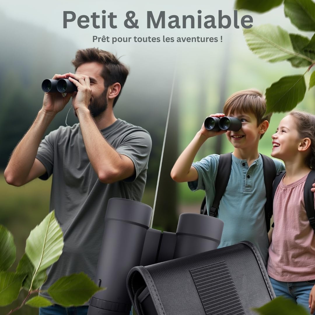 Jumelles de Poche 8x21 – Mini Jumelles compactes et légères, adaptées aux porteurs de Lunettes, idéales pour la randonnée, Le Voyage et l’Observation en extérieur
