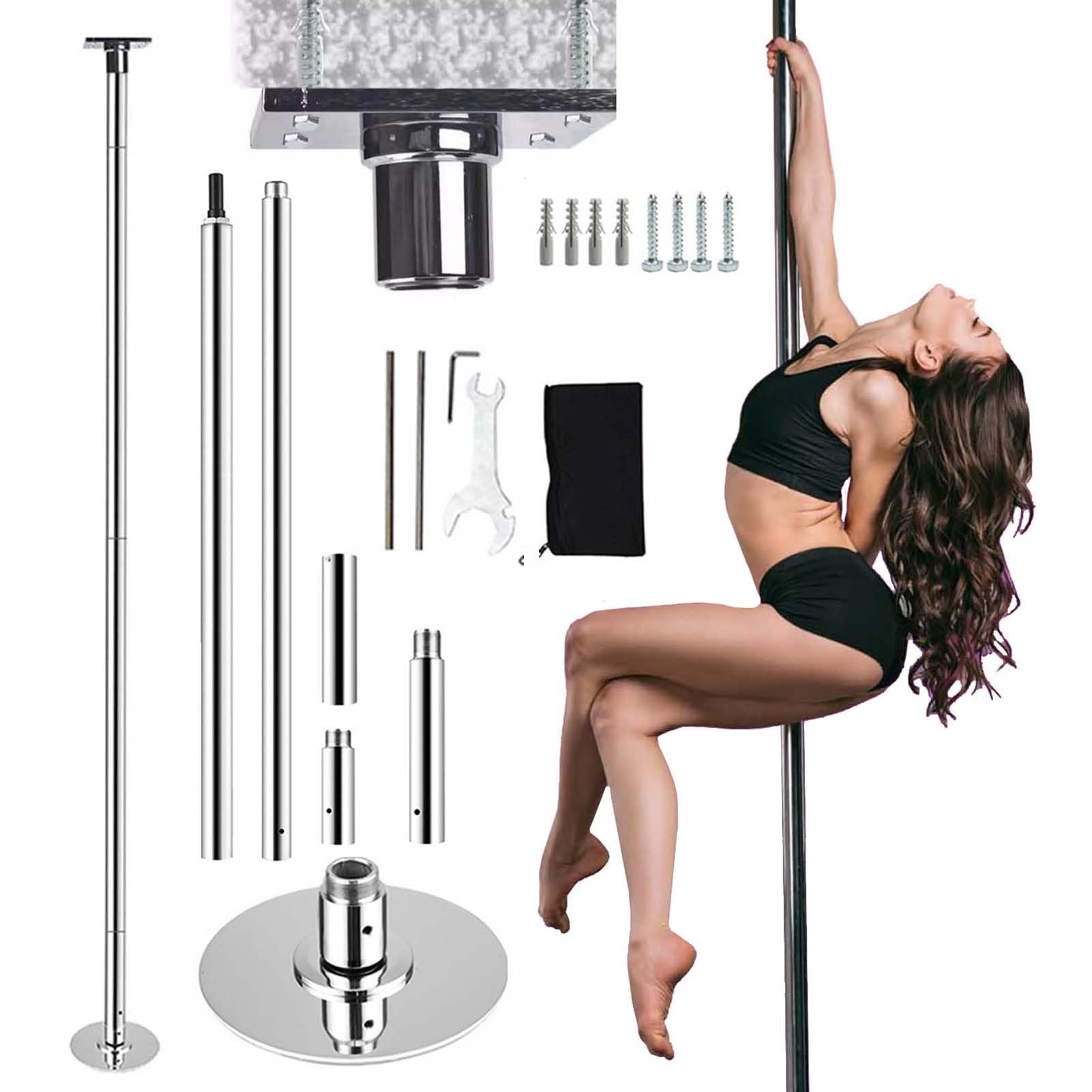 JYBNBBE Permanent Fitness Pole Workout Equipment for Carpet, 2.2-3.3m High Stripper Dance Poles, Home/Apartment/Bedroom Pole Dancing Pole,3.075m-3.2m(10ft-10.5ft)
