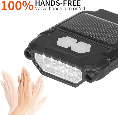 Miniatura 3 de FISHNU SANLITE - Luz solar con clip para gorra de montañismo - recargable por USB - Faro con sensor de onda - Magnético integrado