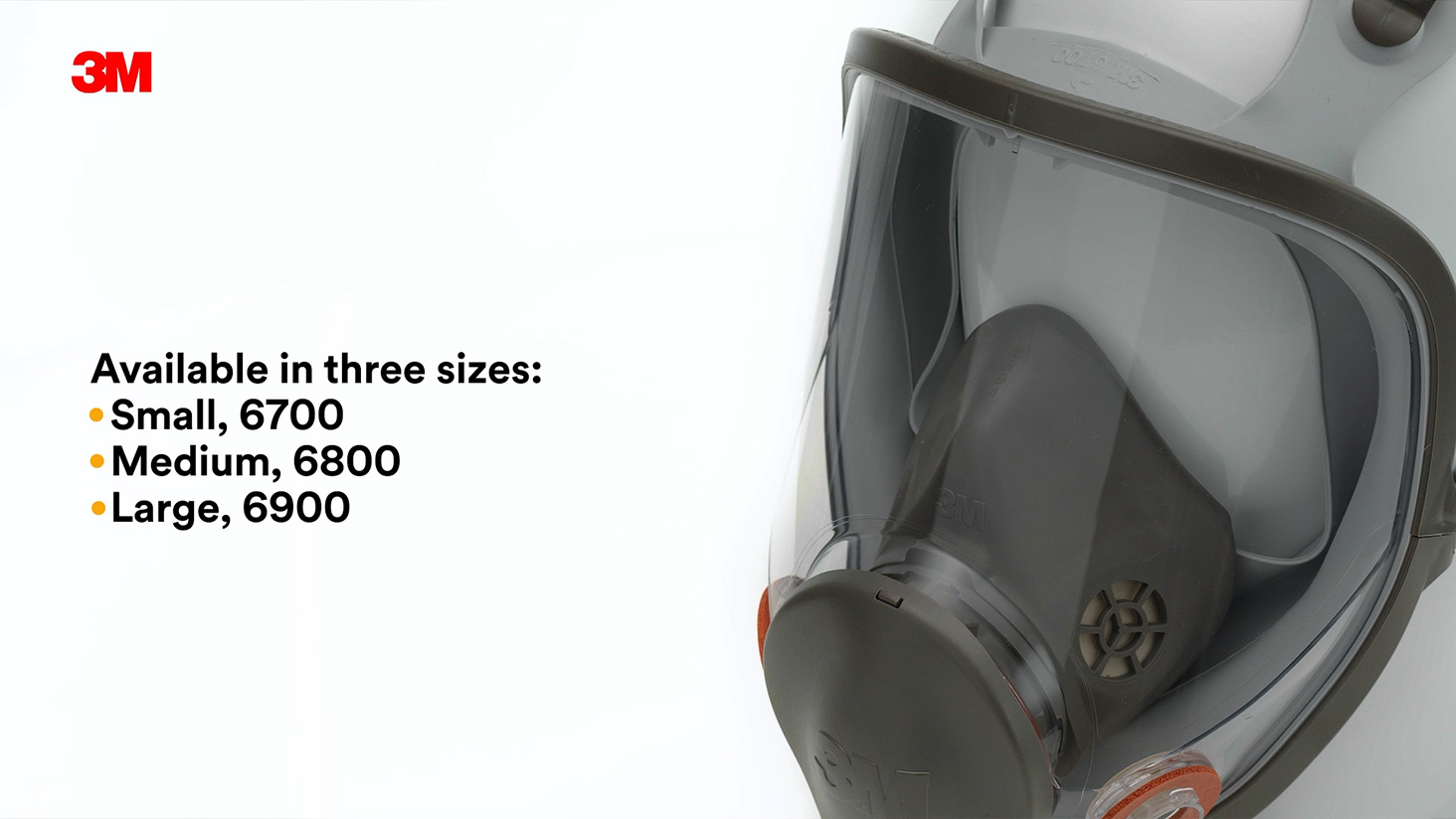 3M Full Facepiece Reusable Respirator 6700DIN, NIOSH, Respiratory Protection, Large Lens, ANSI, Lightweight, Silicone Faceseal, Cool Flow Valve, Easy Clean, Bayonet Connections, Cleaning, Sanding, S
