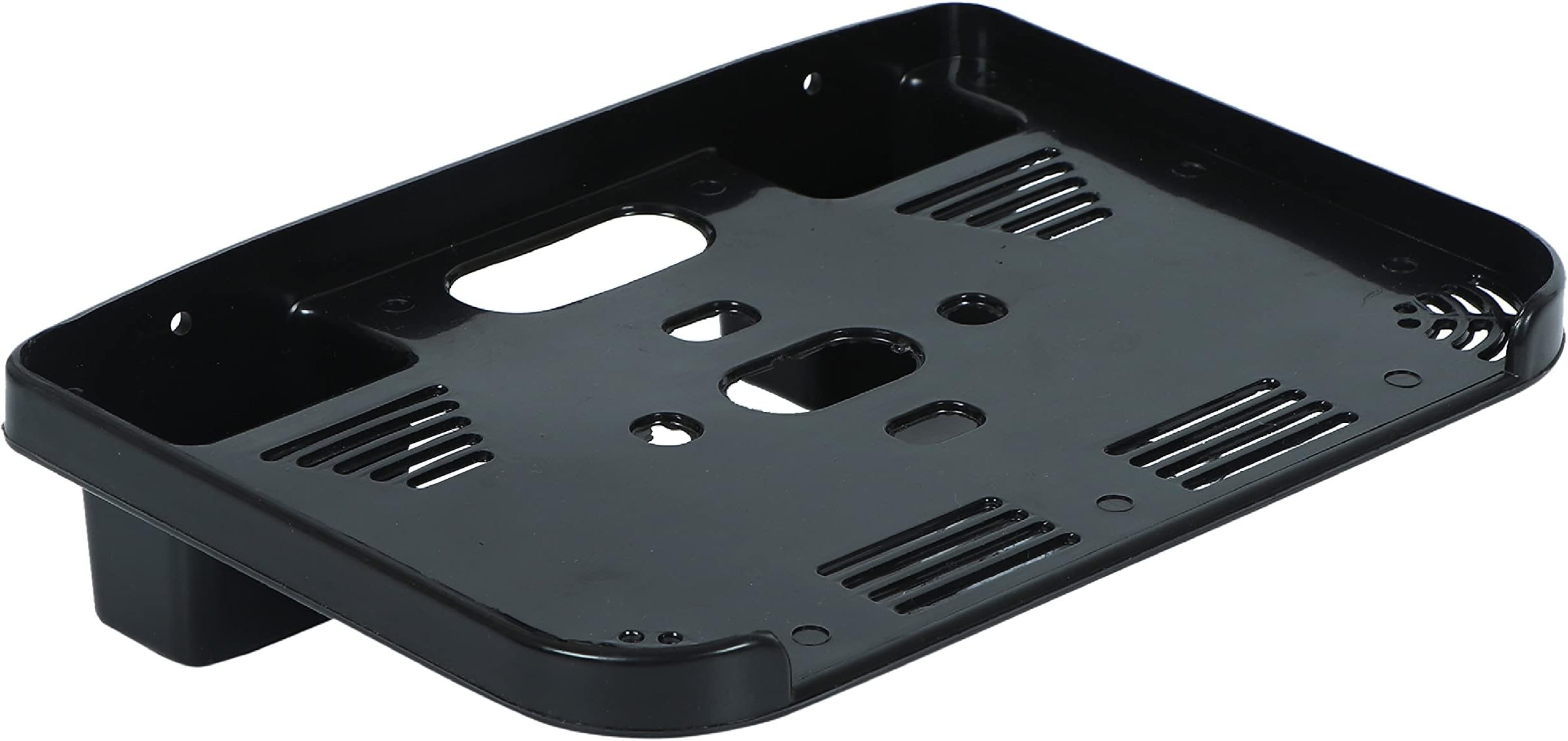 Plastic Set Top Box Stand with 2 Remote Holder (Black)