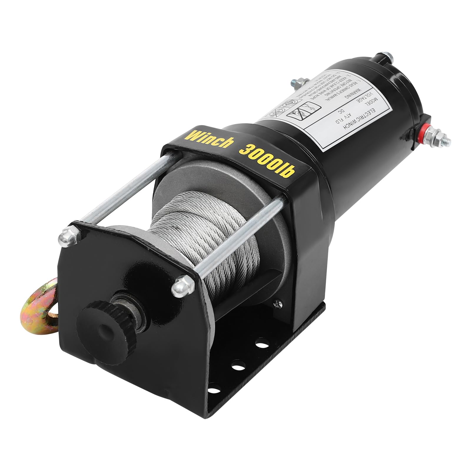 3000lbs Electric Winch DC 12V Waterproof Steel Cable with Control Hand for ATV UTV Towing Trailer Winch