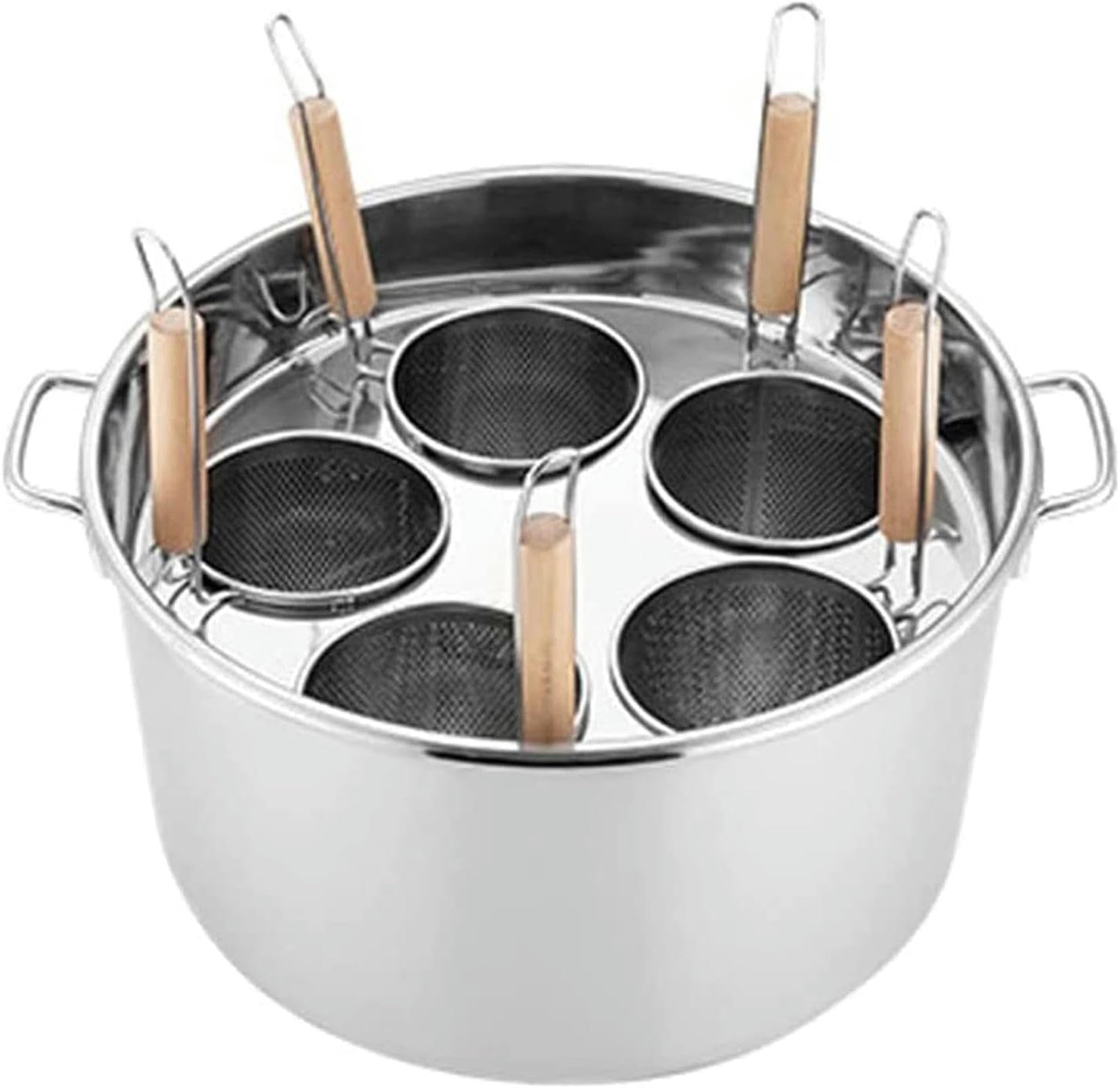 NGDFGR Cooking Pot Commercial Pasta Cooker Set,Multifunctional Pasta Cooker With Divider And Colander Strainer,Stainless Steel Stock Pot For Home Kitchen,Restaurant,Commercial C,size_name-5 Holes