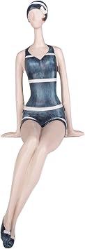 Beachcombers 11.4" Resin Lady Shelf-Sitter Blue Suit Blue