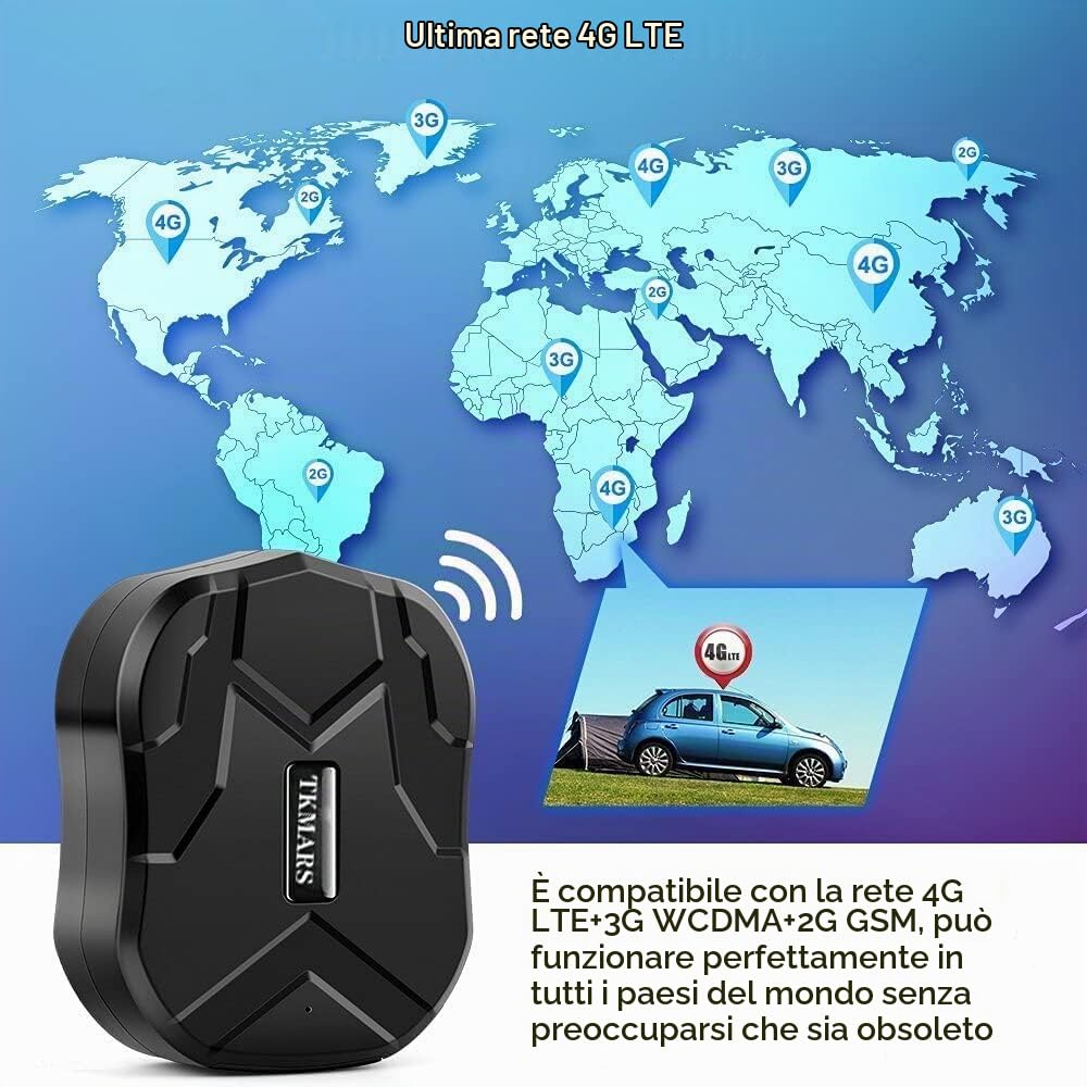 TKMARS 4G Localizzatore GPS per Auto con App 10000mah Nessun Canone Mensile Antift Tracker GPS Auto Magnetic Car Tracker Con Monitoraggio a Lungo Batteria Impermeabile