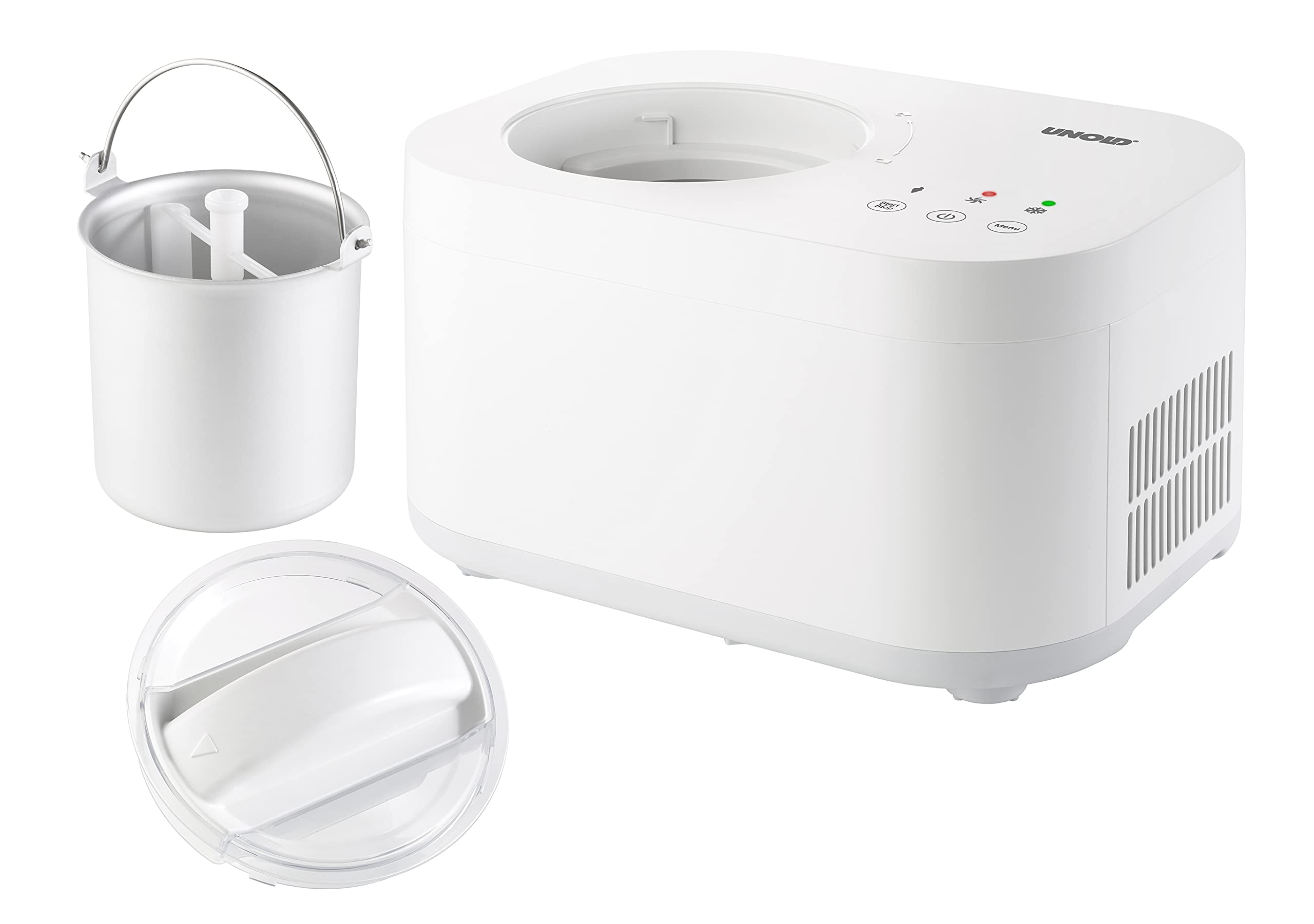 UNOLD 48820 EISMASCHINE Snow - selbstkühlender Kompressor, 100 W, entnehmbarer Eisbehälter, auch für vegane, laktosefreie und steviahaltige Eiskreationen
