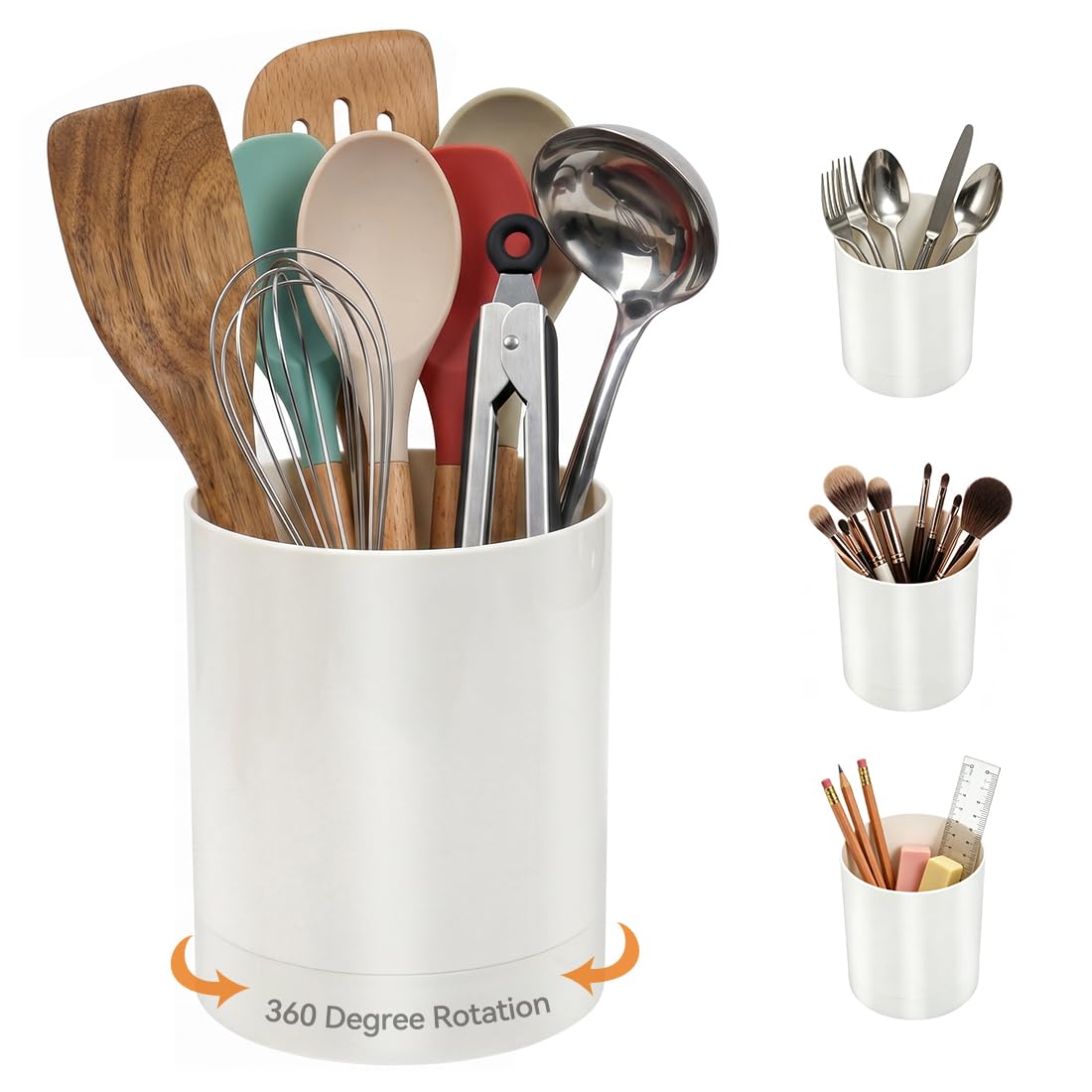 Rkixlix Kitchen Utensil Holder Rotating