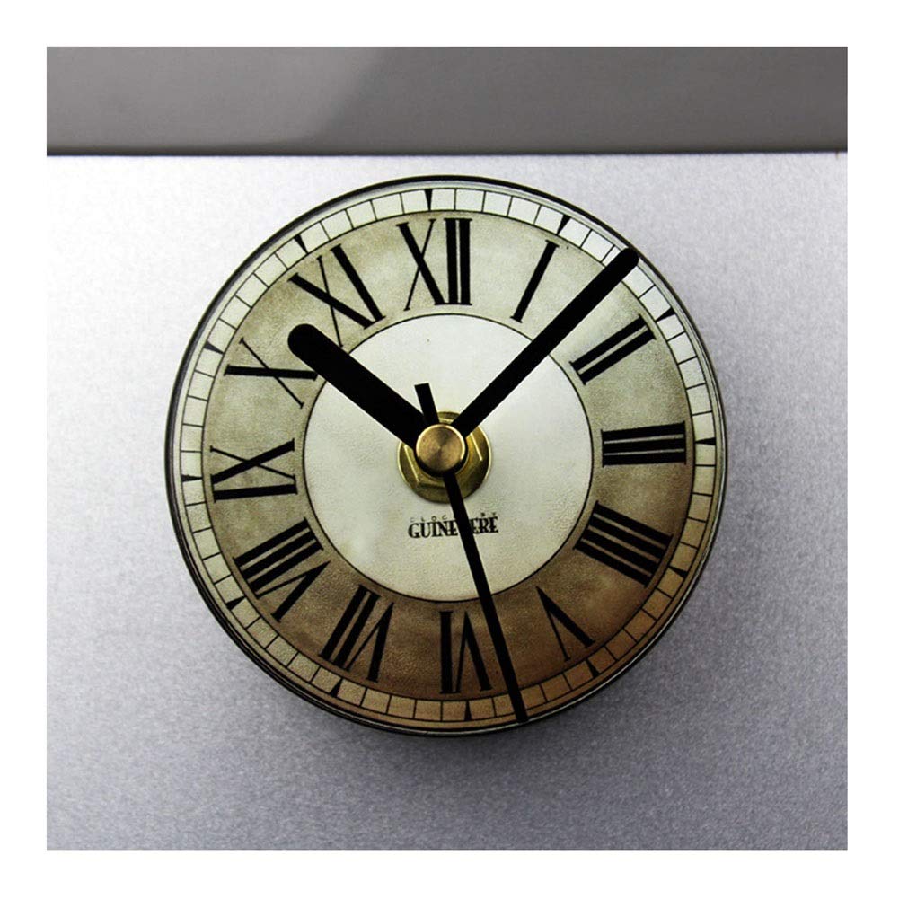 PHULJHADI Relojes de Pared Que No Hacen Tictac, Funcionan con Pilas, Números Romanos, Adhesivo Magnético, Pasta, Refrigerador, Cocina, Decorativo, Silencioso, Cuarzo, Pequeño Y Redondo