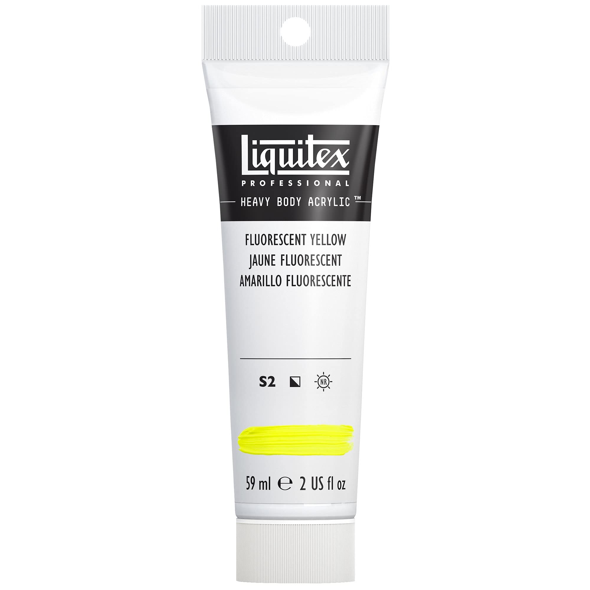 Liquitex 1045981 Professional Heavy Body Acrylfarbe in Künstlerqualität mit ausgezeichneter Lichtechtheit in buttriger Konsistenz, 59ml Tube - Fluo Gelb
