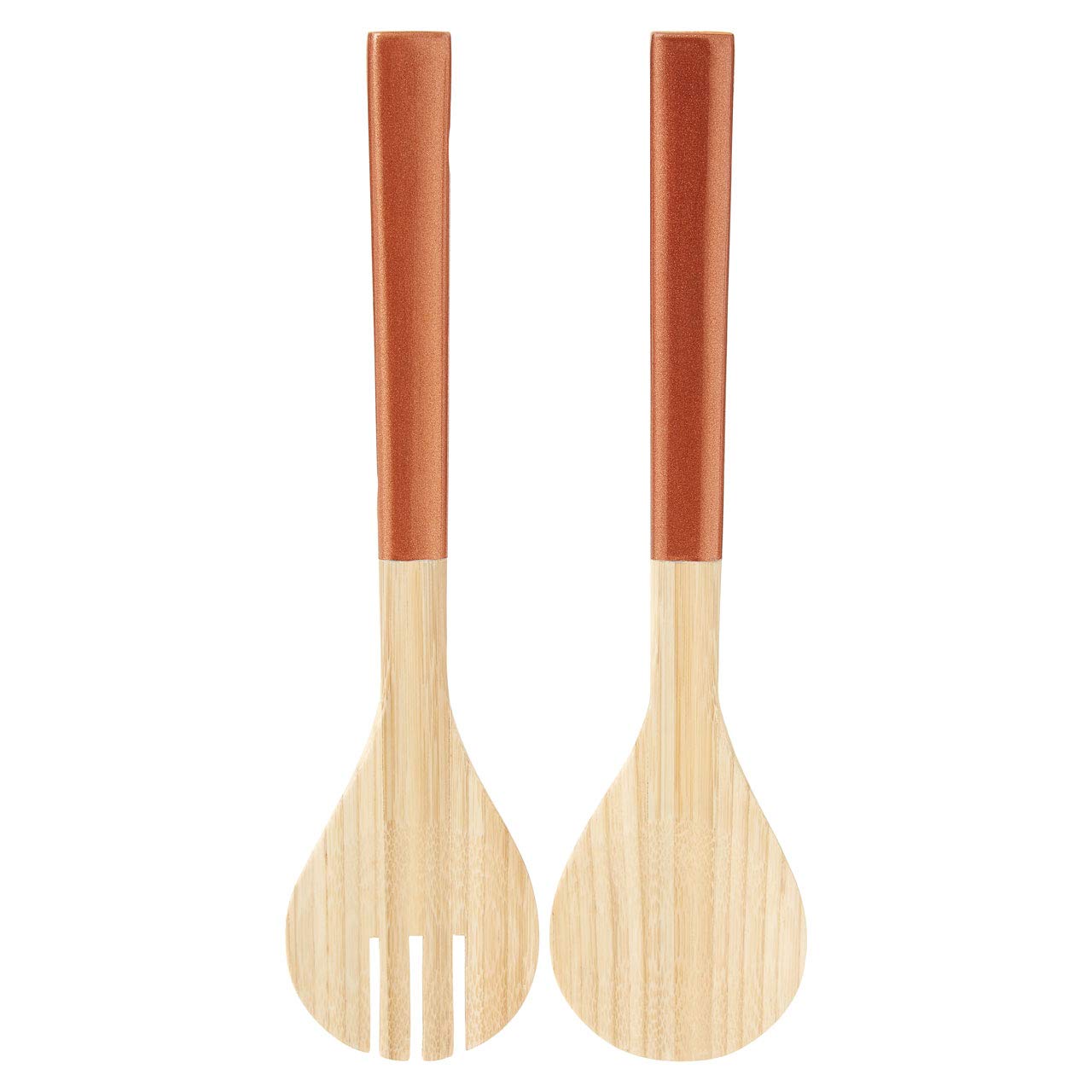 Premier Housewares Rose Gold Salad Servers - Bamboo - Serving Utensil