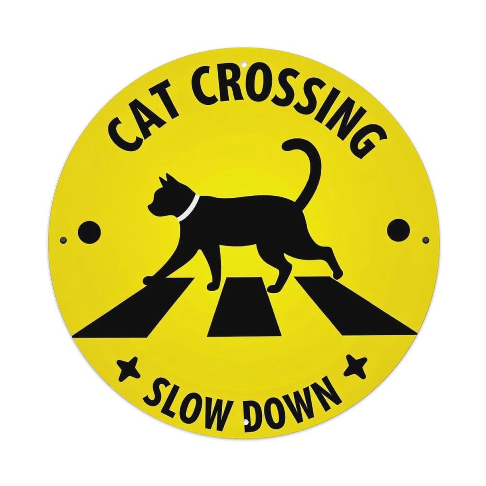 Jdyansheng Vintage Cat Crossing Slow Down Sign_1 Tin Sign Metal Poster Metal Signs For Home Man Cave Bar Cafe Kitchen Laundry Room Wall Decorations 8X8 Inches