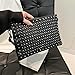Imagen de Kexpery Bolso bandolera de piel sintética con tachuelas para mujer con correa y asa