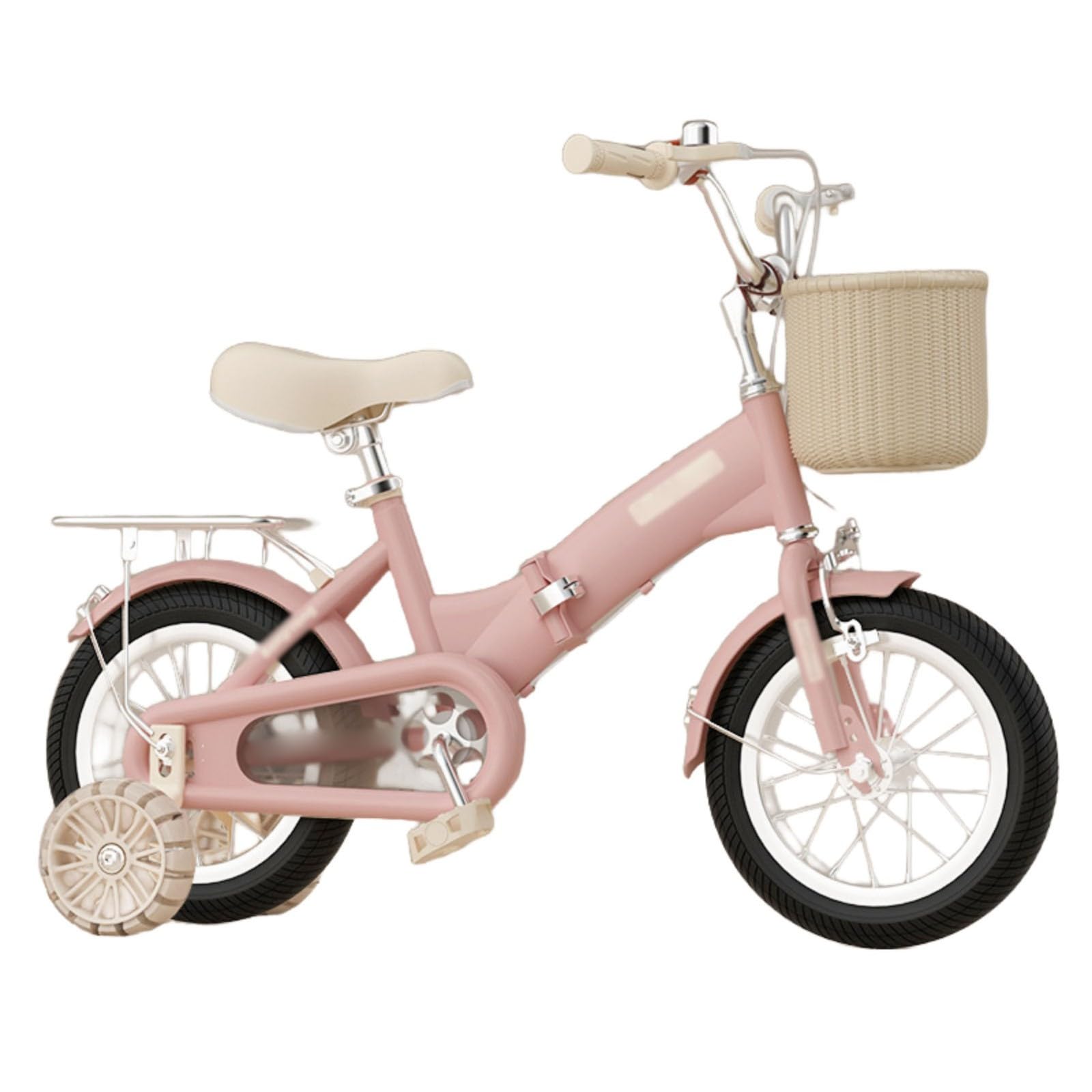 Bicicleta Plegable para niños y niñas de 3 a 12 años, con Doble Freno Delantero y Trasero, amortiguación, ruedines para niños de 12, 14, 16, 18 y 20 Pulgadas.
