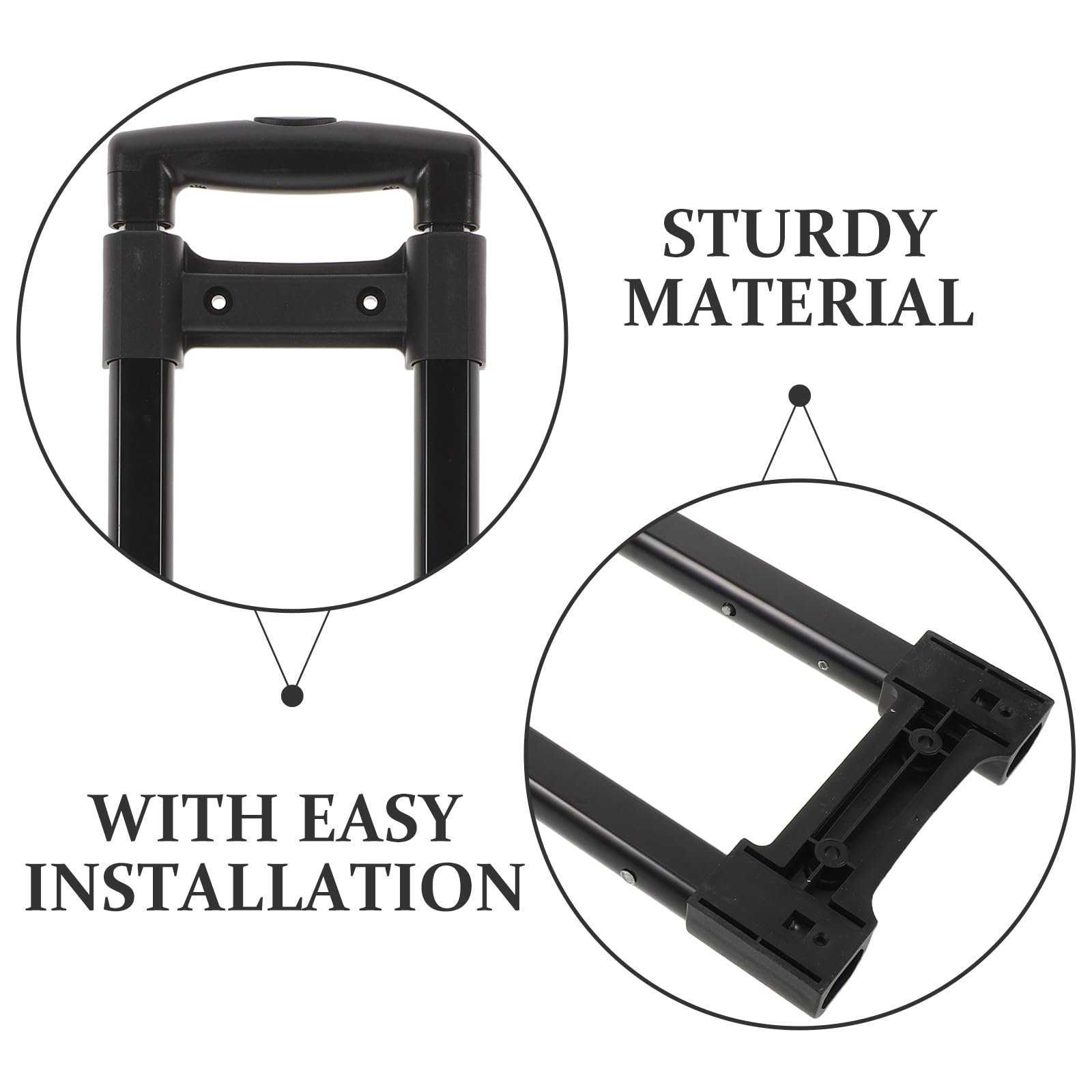POPETPOP Mango de Extensión para Maleta de Aluminio Asa Telescópica Ajustable, 3 Secciones y Botón Ergonómico, Reemplazo para Equipaje Ruedas, Accesorio para Viajeros Frecuentes