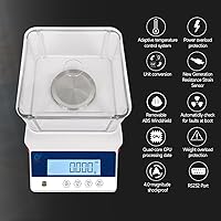 Vista 5 de 3.53 oz X 0.00 oz Escala digital precisa de gramos de laboratorio Balanza electrónica analítica de laboratorio Escala de miligramo de laboratorio