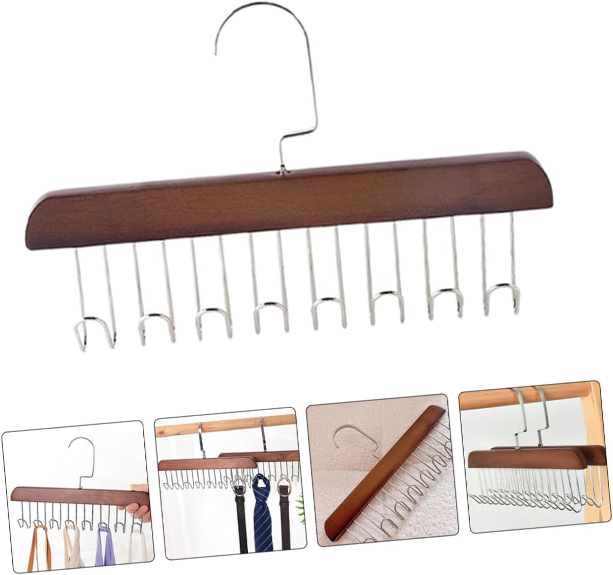 Alipis 8-Hook Multi-Function Hanger for Closet Space-Saving Organizer for Scarves Tank Tops and Ties Sturdy Plastic 3-Piece Set for Closet Storage