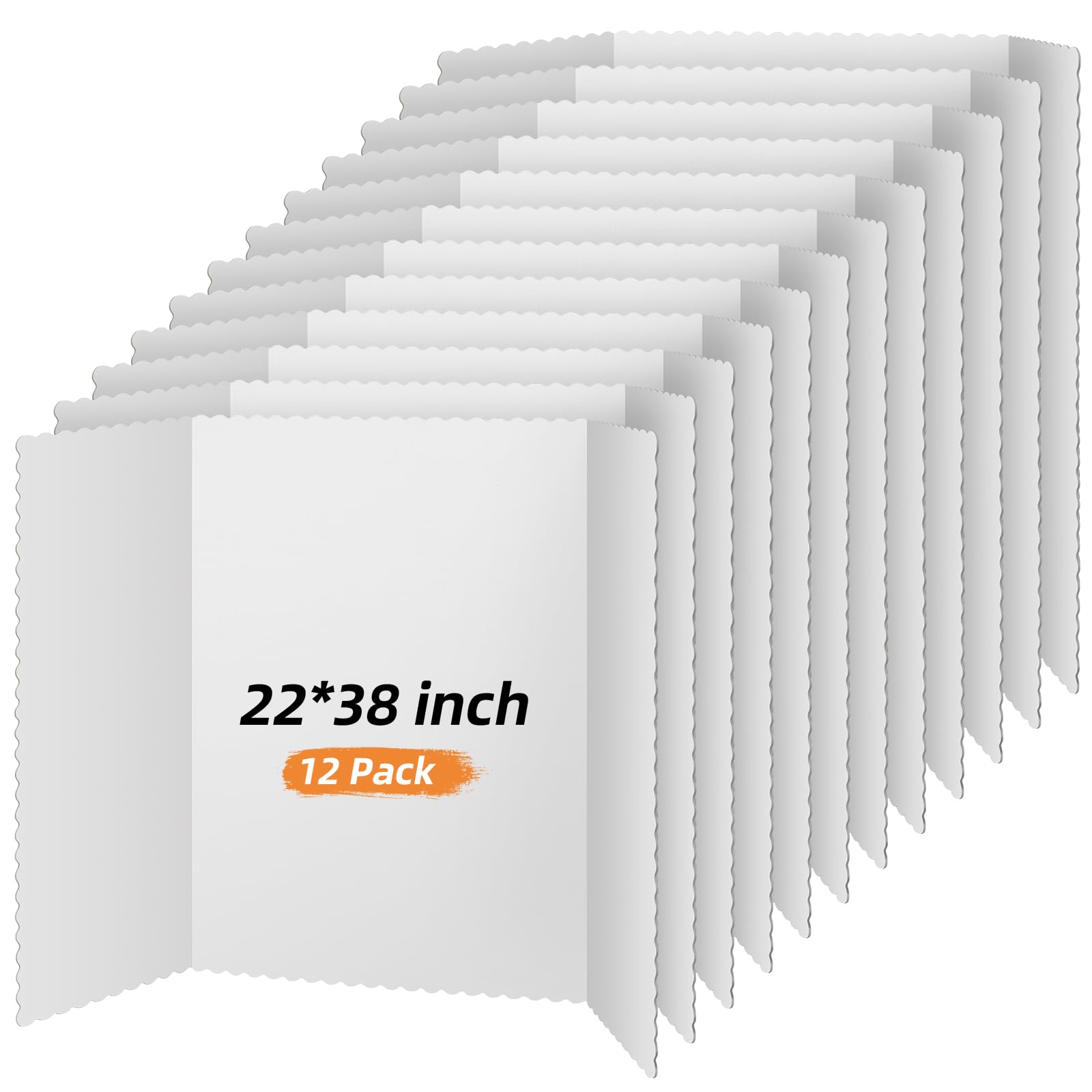 Henoyso 12 Pcs 22 x 38 Inch White Tri Fold Poster Board Bulk for Display