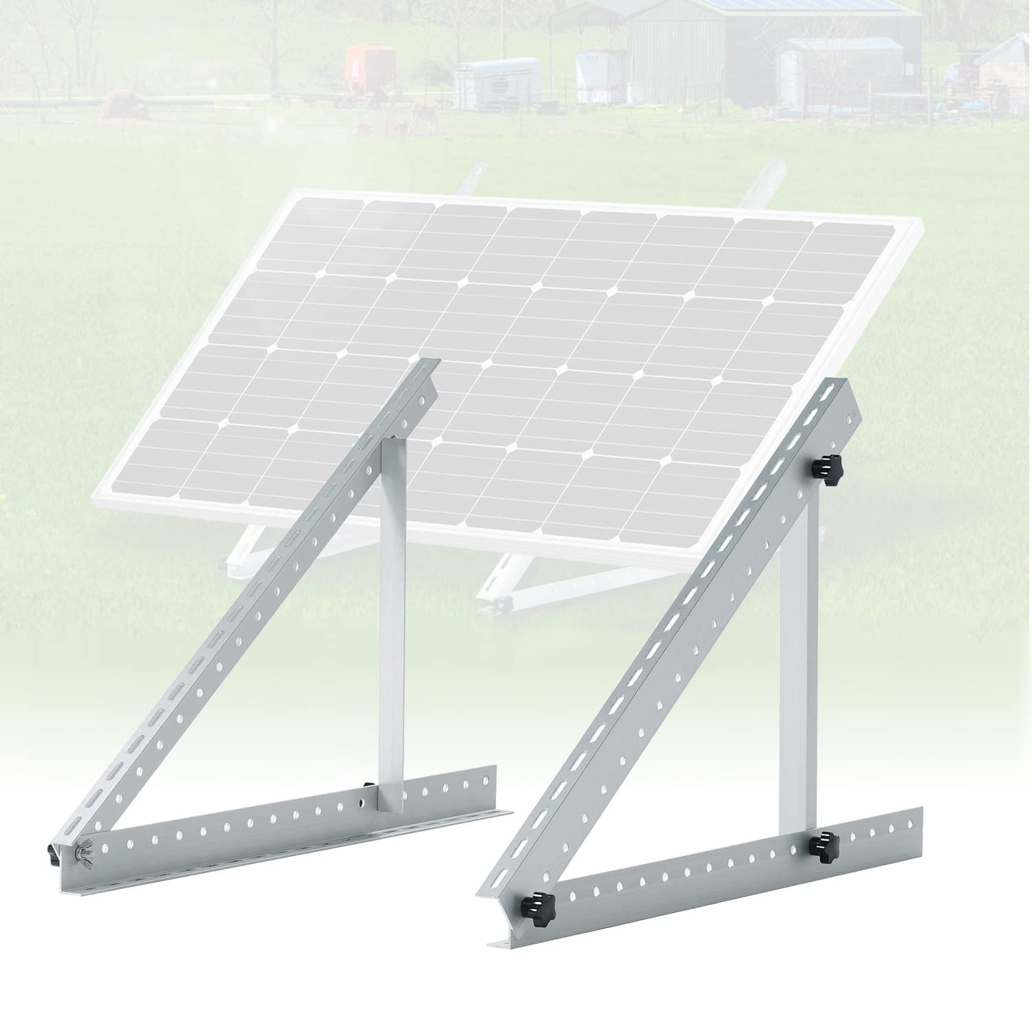 Staffe di Montaggio per Pannelli solari da 28 Pollici Kit di Supporto di Montaggio inclinabile per Pannello Solare Regolabile per Camper, Tetto, Barca, capannone, Qualsiasi Sistema