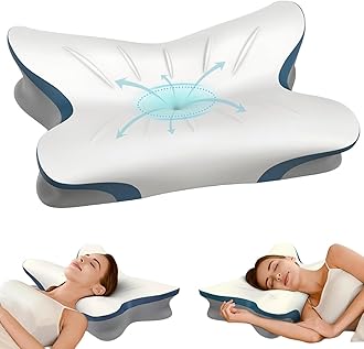 Cervical Pillow for Neck Pain Relief - Ergonomic Neck Pillow for Sleeping Contour Memory Foam Pillows with Cooling Pillowcase, Orthopedic Bed Pillow for Side Back Stomach Sleepers