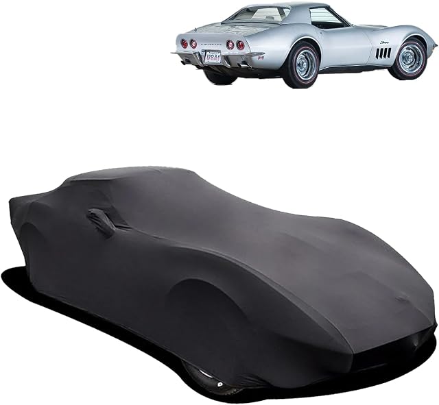 Couverture de voiture intérieure sur mesure pour Corvette C3 1968-1982 Luxueuse housse de voiture satinée souple respirante pour garage souterrain, exposition de voitures