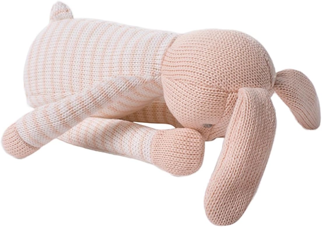 YINB Easter Bunny Crochet Doll – Organic Cotton Baby Rattle & Plush Toy, Soft Stuffed Animal for Newborns, Grip Training & Early Development Gift