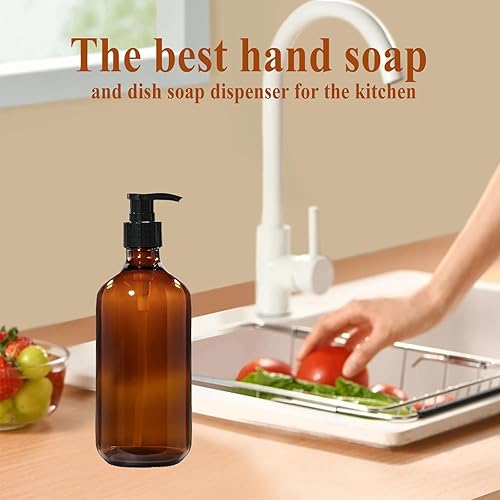 Miniatura 5 de Dispensador de jabón de plástico, dispensador de jabón baño cocina marrón 1 PCS