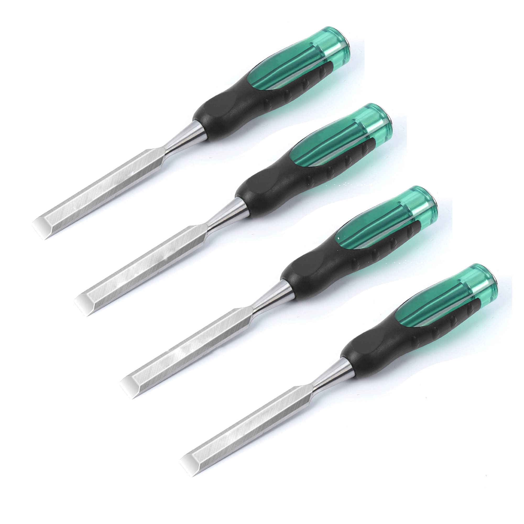 Juegos de formones de 4 piezas CR-V cinceles para madera con agarre suave bimaterial para carpintería