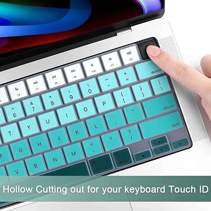 Image of Premium Ultra Thin Keyboard Cover Protector for MacBook Neo 13 inch(2026,Touch ID) /MacBook Pro 14 inch /16 inch /MacBook Air 13 inch /15 inch US Layout Clear Keyboard Protector 2026-2021 M5 /M4 /M3 /M2 /M1 Pro /Max Chip-GR GREEN