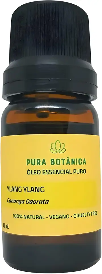 Óleo Essencial de Ylang Ylang 10ml – 100% Puro Pura Botânica para Aromaterapia, Aroma Floral Doce, Feminilidade, Relaxamento e Bem-Estar Emocional