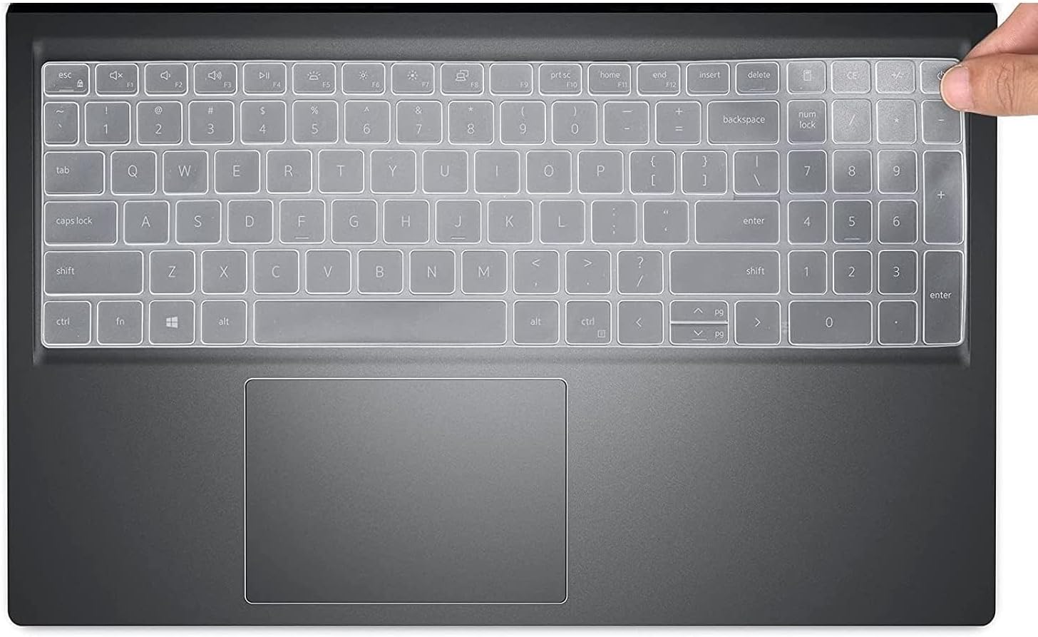 Silicone Keyboard Cover for Dell Inspiron 15 (3520, 3530, 3535), Dell Vostro 15 (3510, 3520, 3525, 3530, 3535), Dell Vostro 16 (5620, 5630, 5635), Black