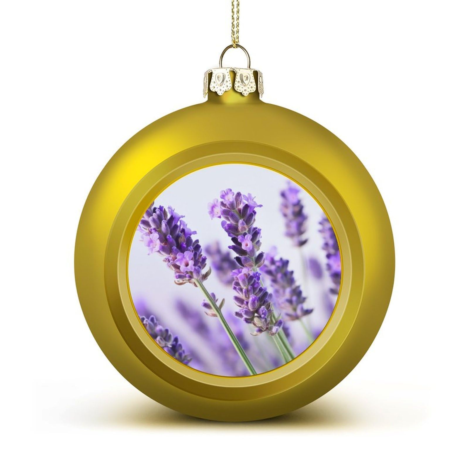 Lavender Flower Christmas Balls Ornaments for Xmas Christmas Tree 1.6" Hanging Shatterproof Xmas Balls Hanging Decor Pendants for Holiday Party Outdoor Indoor DIY Craft Supplies