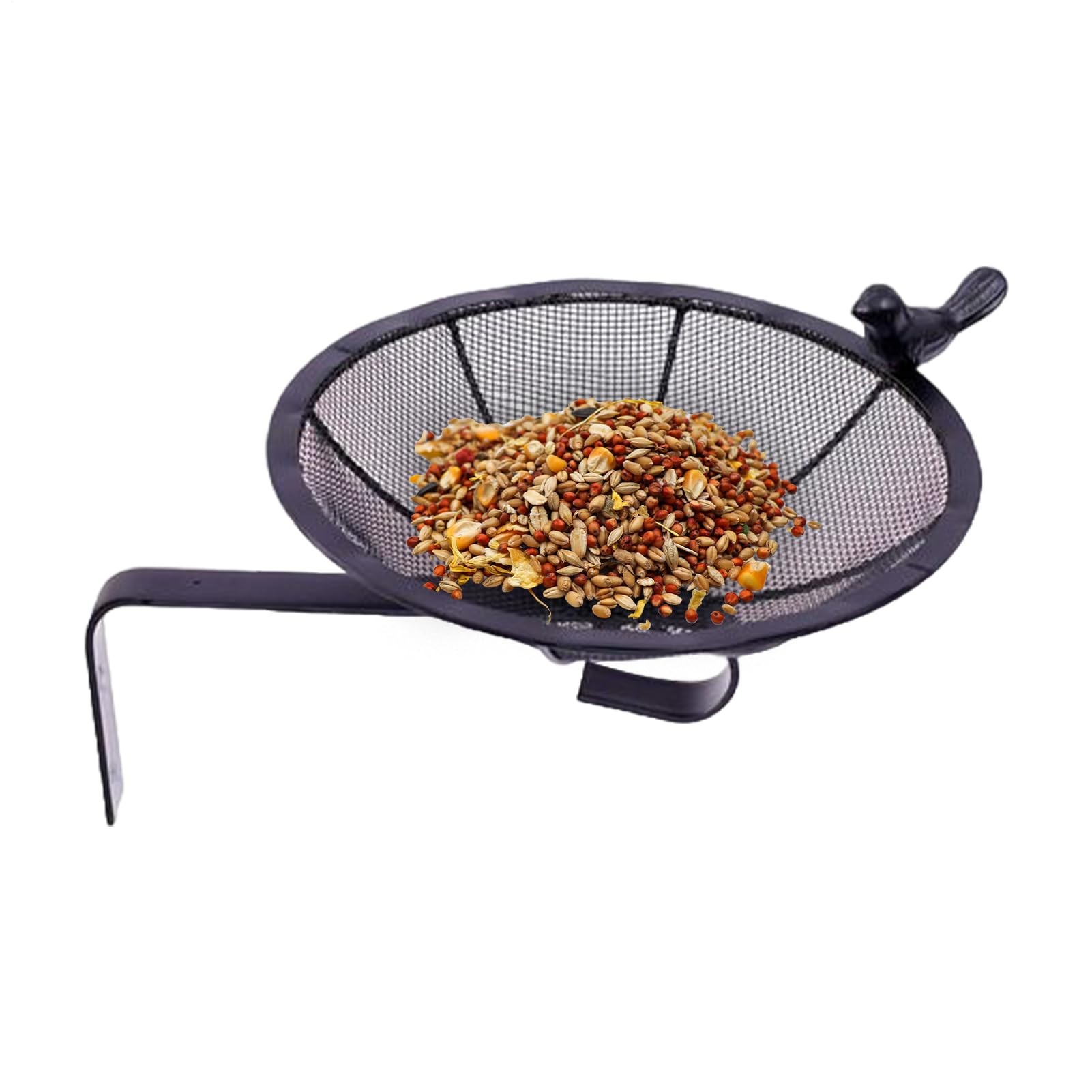Für Wildvögel, Futterstation für den Außenbereich, wetterfeste Metallnetzlösung mit Wandmontage, für Garten, Balkon, Hof, Terrasse und