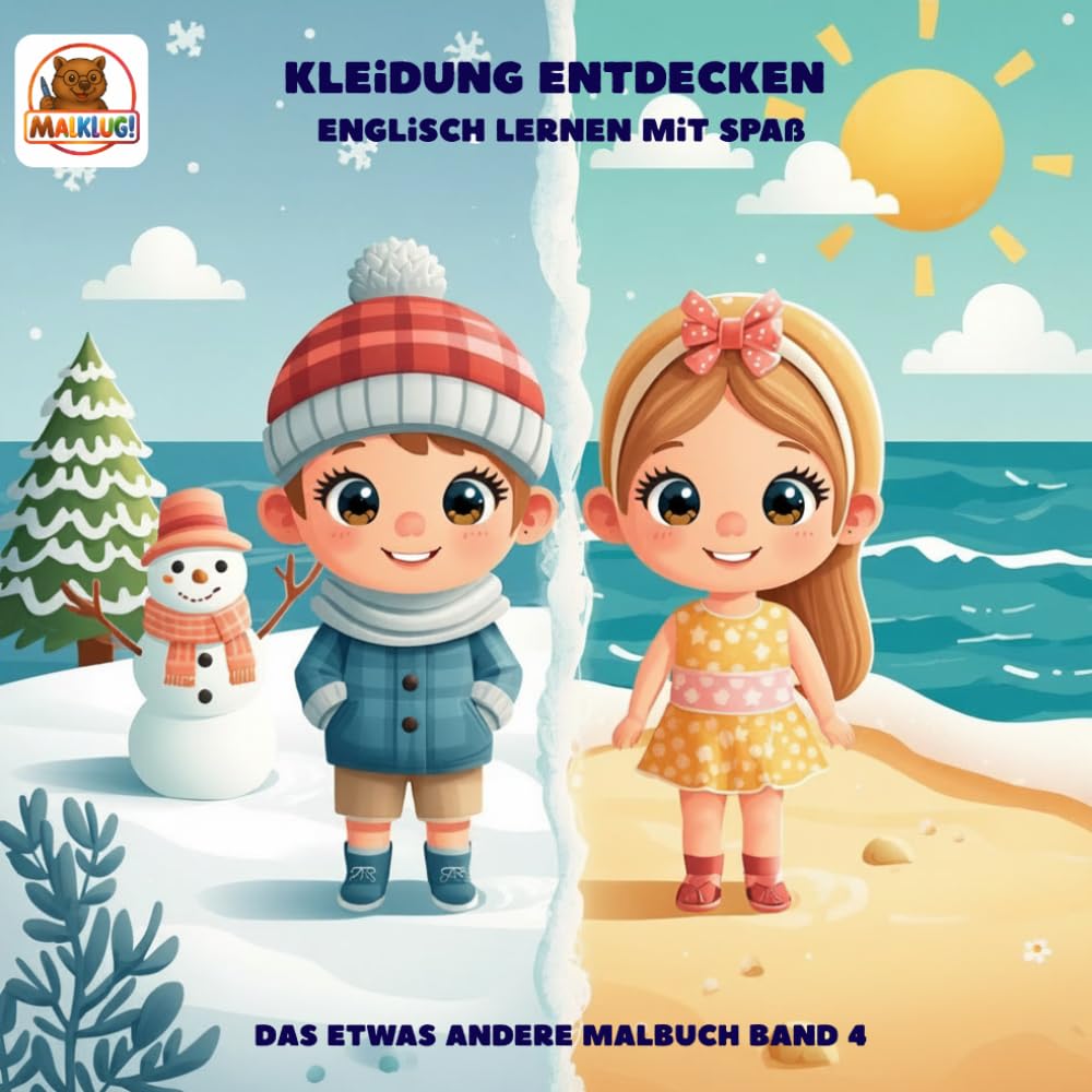 MALKLUG! – Kleidung entdecken: Deutsch & Englisch Malbuch für Kinder ab 3 Jahren – 55 Kleidungsstücke entdecken, lernen und ausmalen (Malklug! Das etwas andere Malbuch)