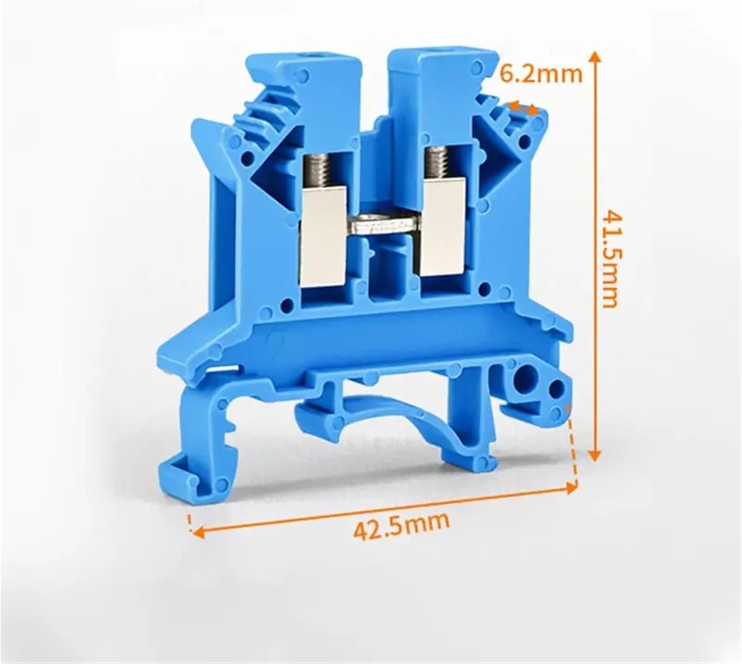 10/100pcs 7 Colors DIN Rail UK2.5B Terminal Block Clamp Connector 800V 32A UK-2.5N 2.5mm Square Universal Screw Connectors(Blue,100pcs)