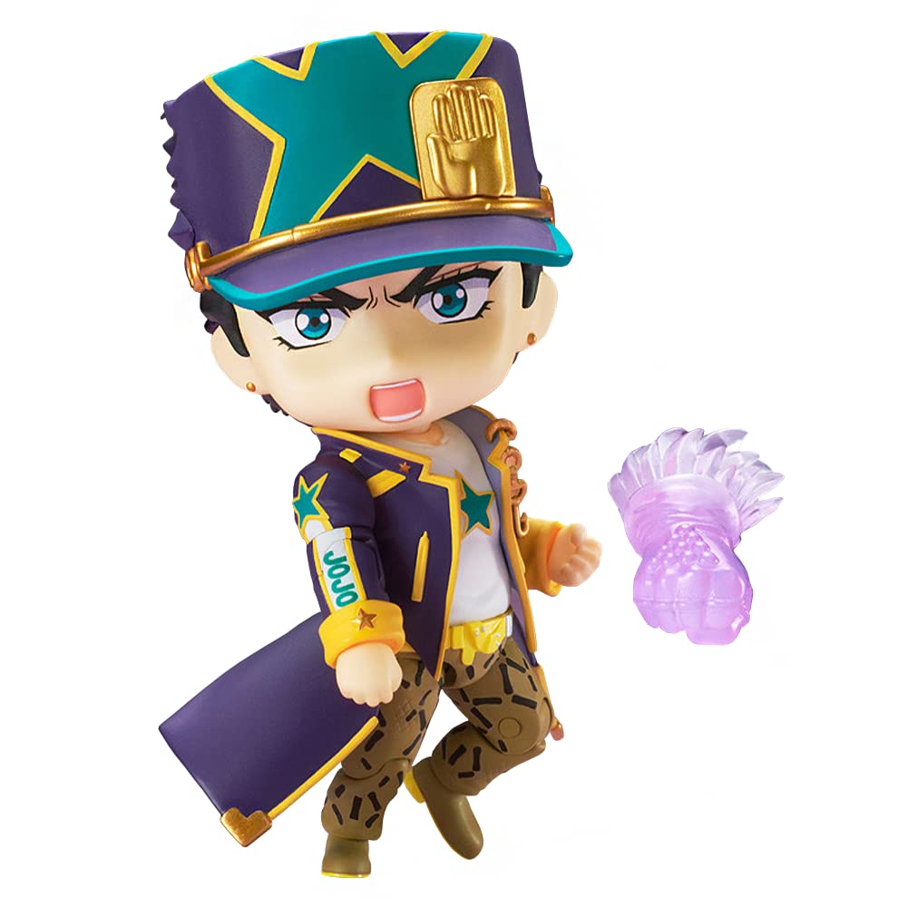 Jiumaocleu JJBA Action Figure Jotaro Figure, 10cm Mini Anime Figure Jotaro Statue, Joint Movable, Parts Changeable, Handmade Collectible Gifts for Fans