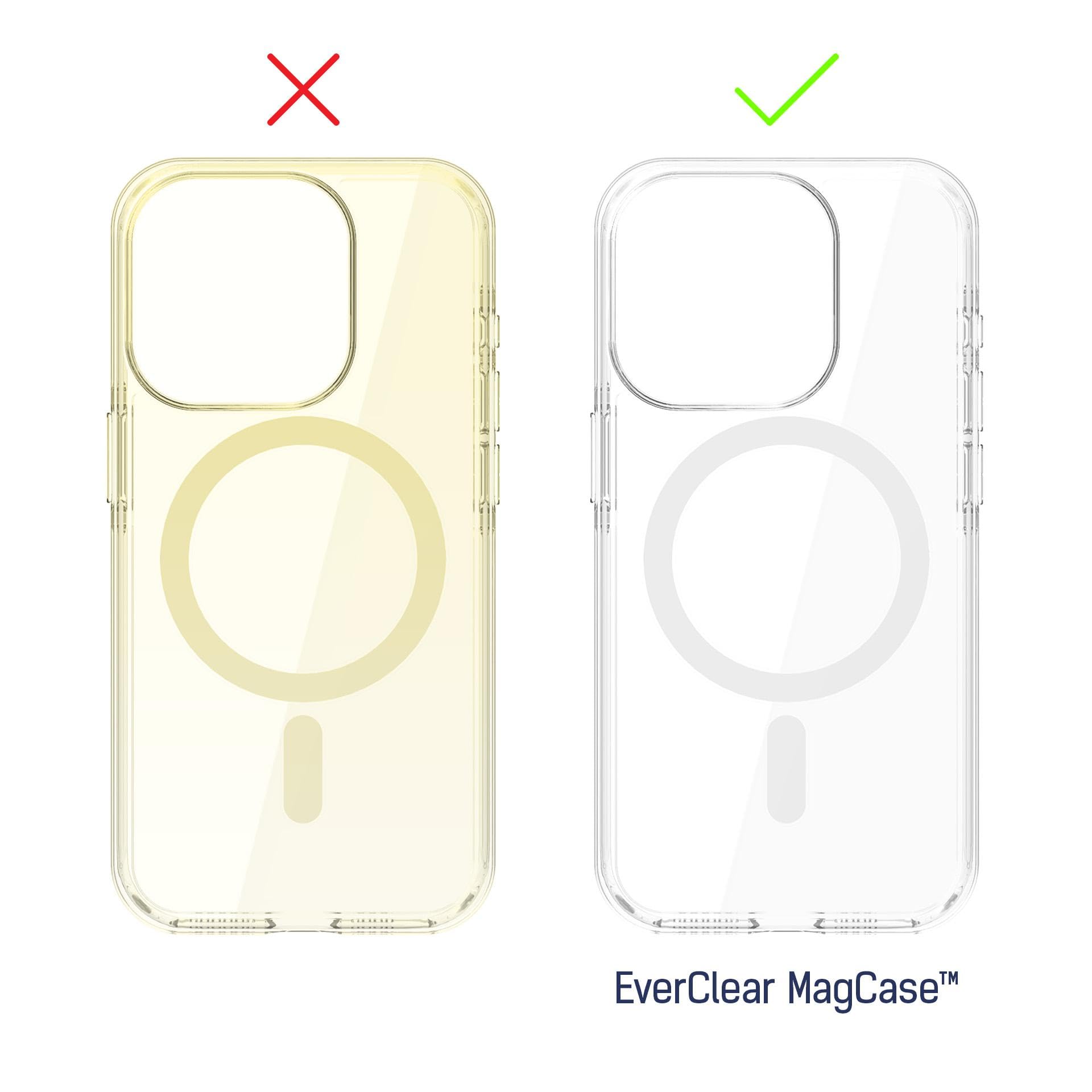 3mk EverClear MagCase Pancerne Etui kompatybilne z MagSafe do Apple iPhone 15 Pro, Przezroczysta Obudowa, Nieżółknące, Amortyzacja Upadków