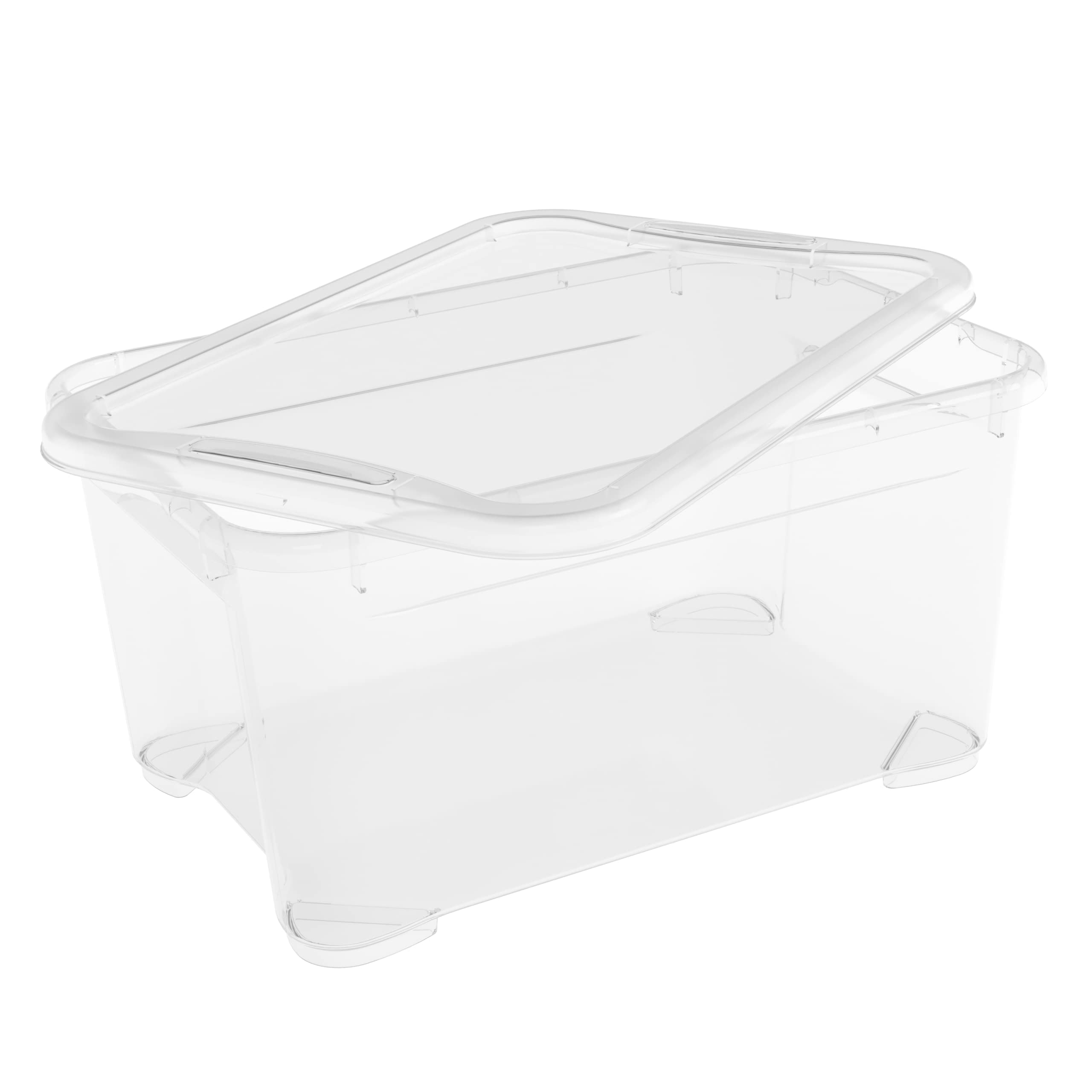 Keter Set di 5 Contenitori in Plastica con Coperchio T Box XS, Trasparenti, Ideali per Vestiti, Scarpe e come Portaoggetti, Adatti per Armadi e Garage, 14 L, 38x26x19H cm