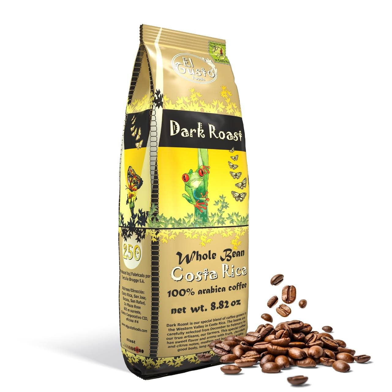 QualityFood Dark Roast Whole Bean Coffee 250 g