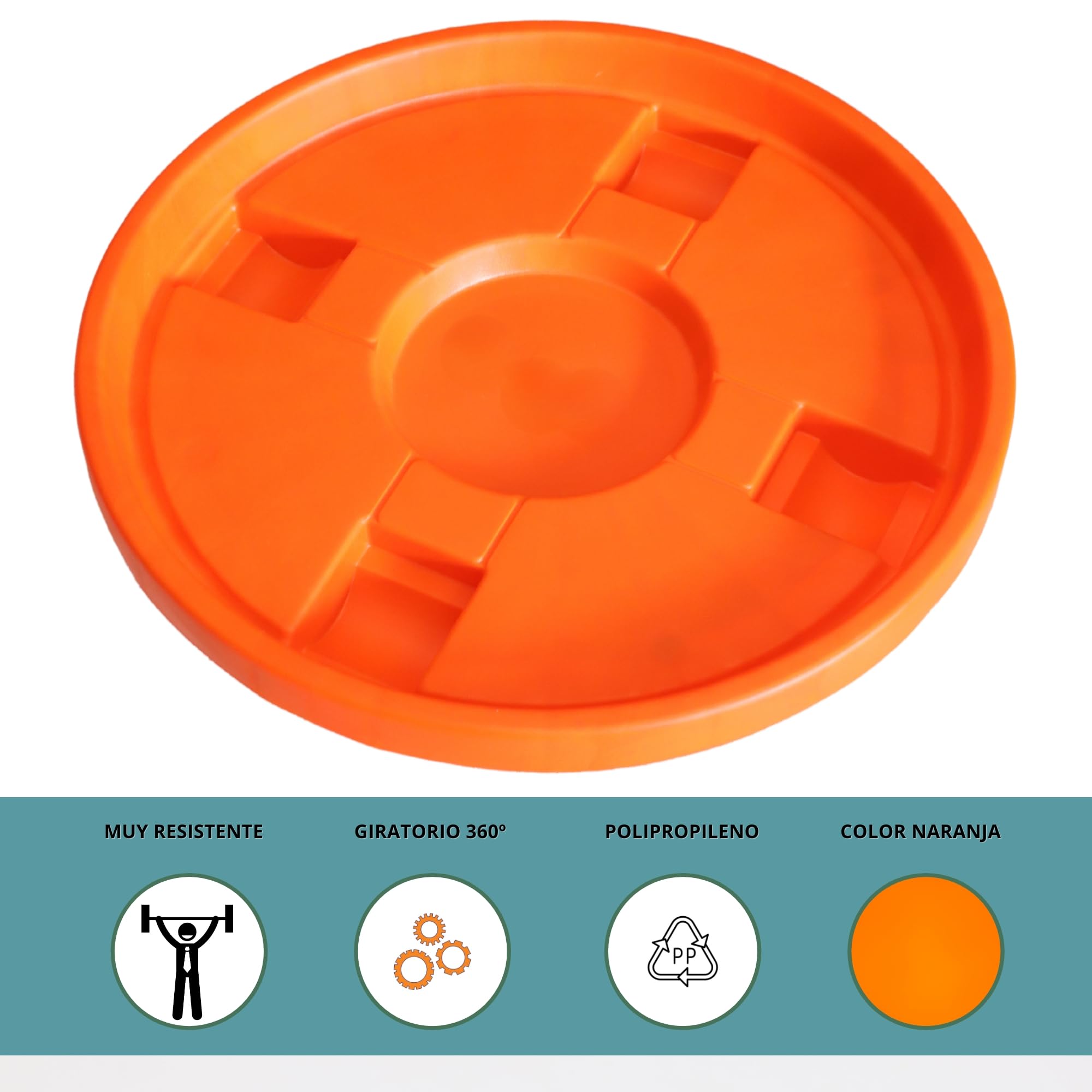 TECHZOCO Soporte para bombona butano Portabombonas Carro Porta bombona Gas Plástico 4 Ruedas 33,5 cm Naranja