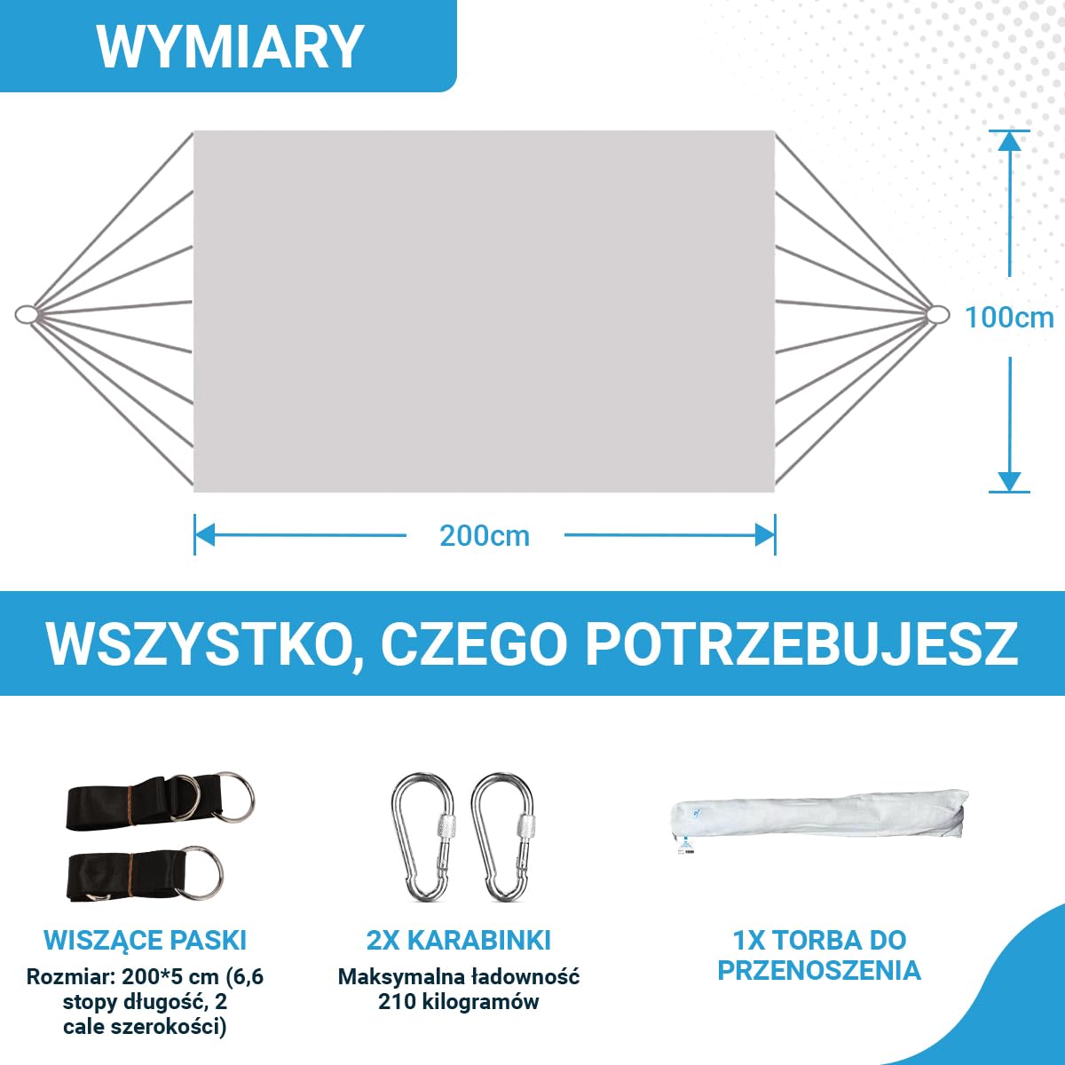 Luksusowy hamak z drążkiem Fleau Goods - Pełen wdzięku frędzle - 100% bawełny - Wygodny - Zawiera materiał do zawieszania i torbę do przenoszenia - 100 x 200 cm