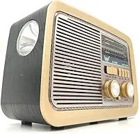 Rádio Retrô Portátil Mp3 Usb Cartão Sd Am Fm C/bluetooth (Preto)