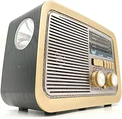 Rádio Retrô Portátil Mp3 Usb Cartão Sd Am Fm C/bluetooth (Preto)