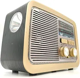 Rádio Retrô Portátil Mp3 Usb Cartão Sd Am Fm C/bluetooth (Preto)
