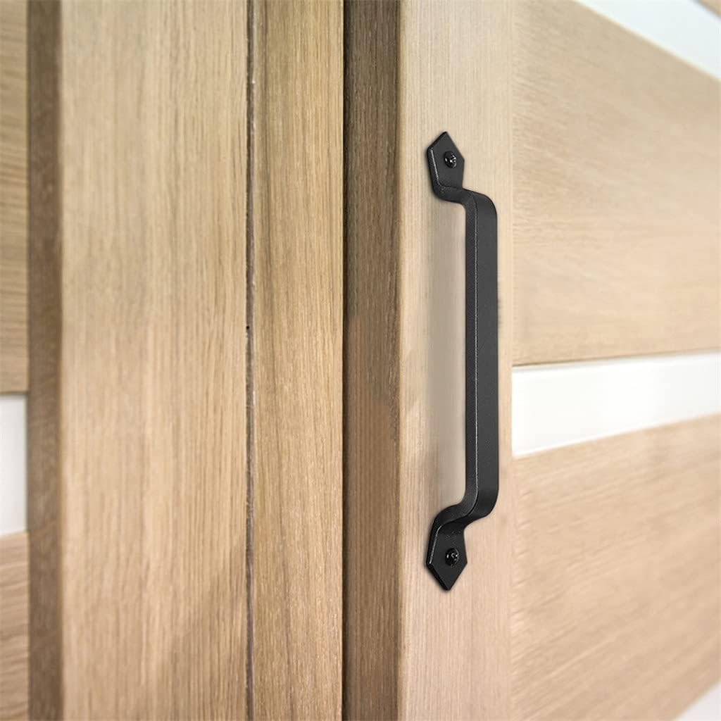 Cabinet Handles, 2 Pack Cupboard Door Wardrobe Pull, Vintage Heavy Duty Sliding Barn Handle for Gate Kitchen Furniture Closet Drawer Pulls Screws Set