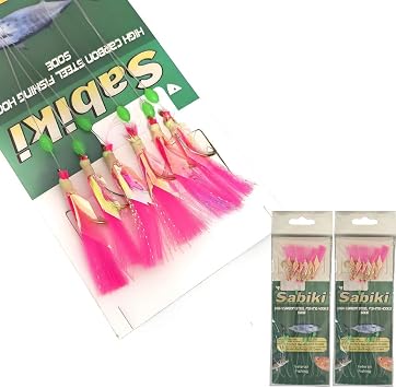 2 Packs Fishing Bait Rigs Fishing Flasher Lures Bait Rigs Fish Skin, Glow Fishing Beads High Carbon Hooks for Freshwater/Saltwater 16# 20# 24#