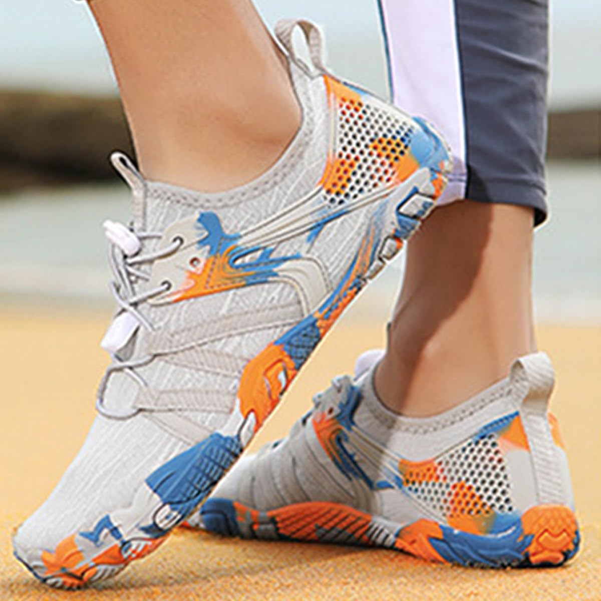 Escarpines Hombre Zapatillas de Descalzos Antideslizantes Secado Rápido Zapatos de Playa Transpirable para Natacion Acuaticas Piscina