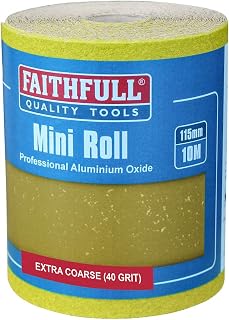 Faithfull FAIAR1040Y 115mm x 10m 40g Aluminium Oxide Paper Roll - Yellow